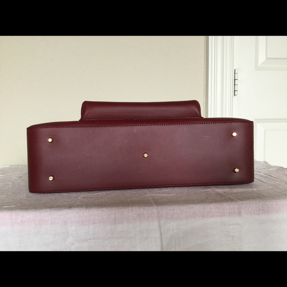 Lancel Leather Tote, color: Burgundy. - Picture 4 of 9